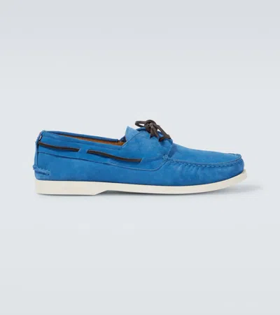 Kiton Segelschuhe Aus Leder In Blau