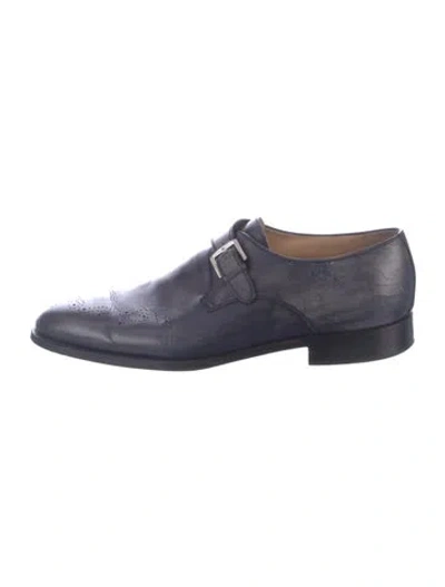 Pre-owned Kiton Leather Brogues In Blue