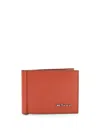 Kiton Saffiano Leather Card Holder In Brown