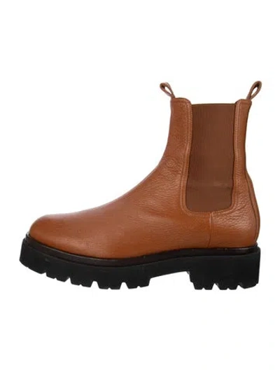 Pre-owned Kiton Leather Chelsea Boots In Brown