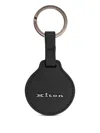 Kiton Leather Circular Keyring In Black