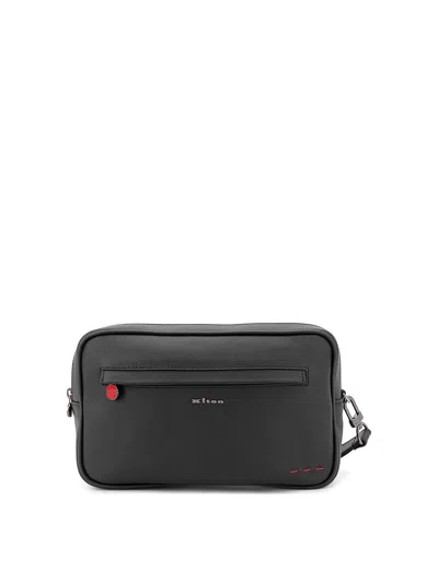 Kiton Leather Clutch Bags In Black