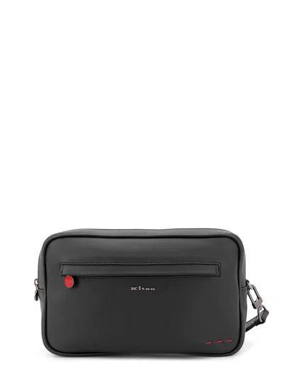 Kiton Leather Clutch In Black