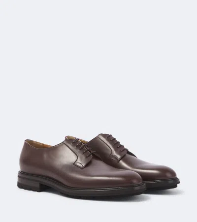 Kiton Lace-up Derby Shoes In Brown