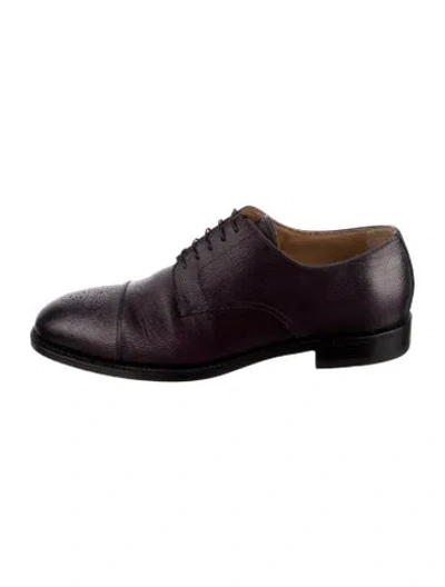 Pre-owned Kiton Leather Derby Shoes In Purple