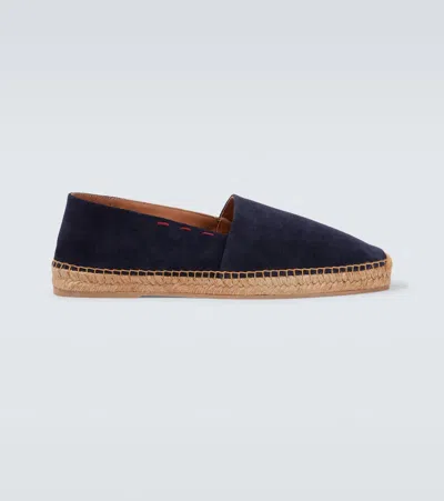 Kiton Leather Espadrilles In Blue