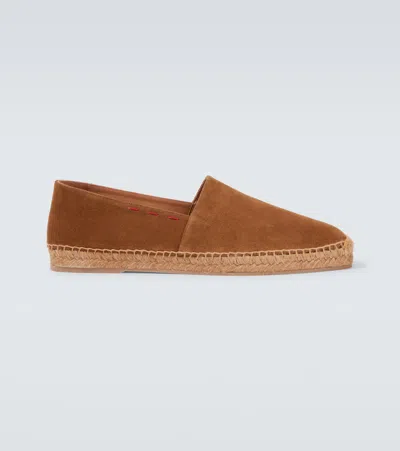 Kiton Leather Espadrilles In Brown