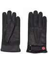 Kiton Men Leather Gloves In Black