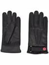Kiton Men Leather Gloves In Black