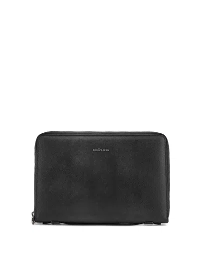 Kiton Leather Holder In Leather In Black
