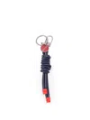 Kiton Leather Key Ring In Blue