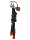 Kiton Men Leather Key Ring In Black