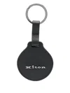 Kiton Leather Keyring In Black