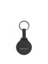 Kiton Leather Circular Keyring In Black