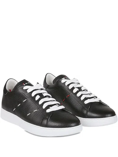 KITON LEATHER LACE-UP SNEAKERS