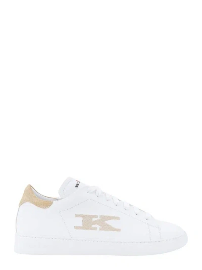 Kiton Leather Lace-up Sneakers In White