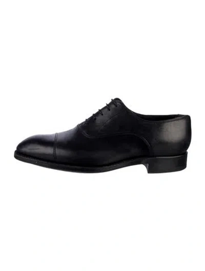 Pre-owned Kiton Leather Oxfords In Black