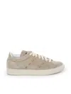 Kiton Leather Sneaker In Neutral