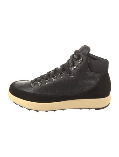 Pre-owned Kiton Leather Sneakers In Black
