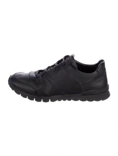 Pre-owned Kiton Leather Sneakers In Black