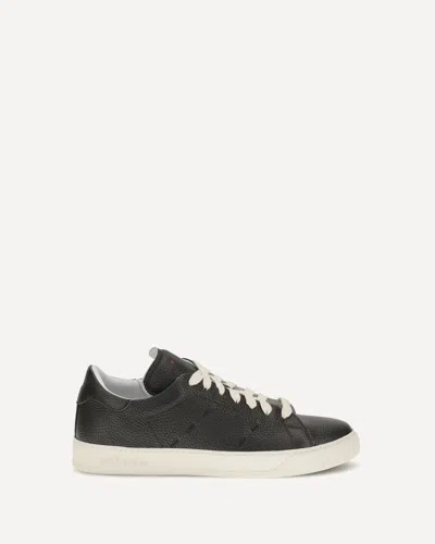 Kiton Leather Sneakers In Black