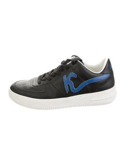 Pre-owned Kiton Leather Sneakers In Blue