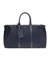 Kiton Nylon Duffel Bag With Leather Inserts In Blue