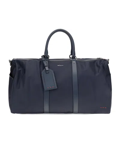 KITON KITON LEATHER TRIM TRAVEL DUFFLE BAG