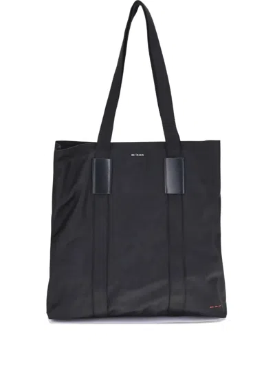 KITON LEATHER-TRIMMED TOTE BAG