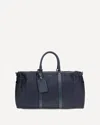 Kiton Nylon Duffel Bag With Leather Inserts In Blue