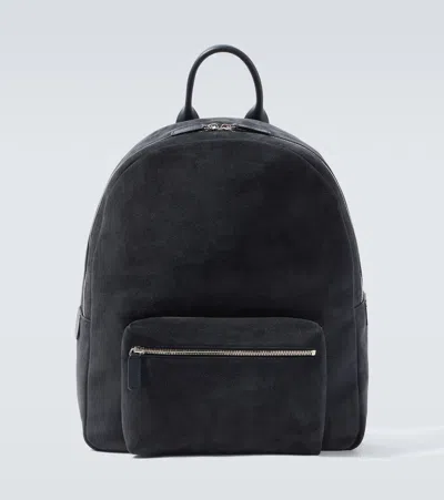 Kiton Leather-trimmed Suede Backpack