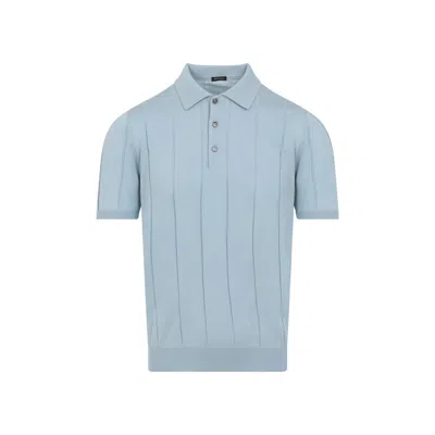 Kiton Light Blue Cotton Polo