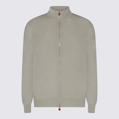 Kiton Ribbed Crewneck Sweater Fitted Shape In Gray