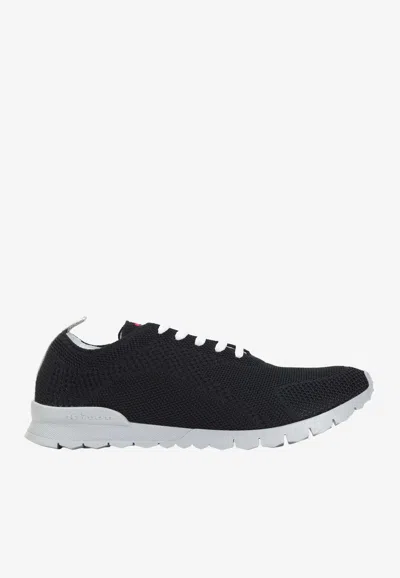 Kiton Lightweight Knit Sneakers In Black