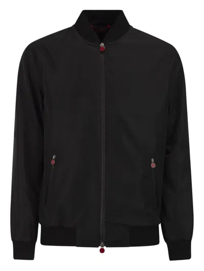 Kiton Lightweight Zip Sweatshirt In Black