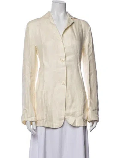 Pre-owned Kiton Linen Blazer In Yellow