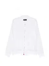 Kiton Linen Bomber Jacket In White