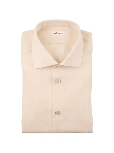 Kiton Linen Button-up Shirt In Pink