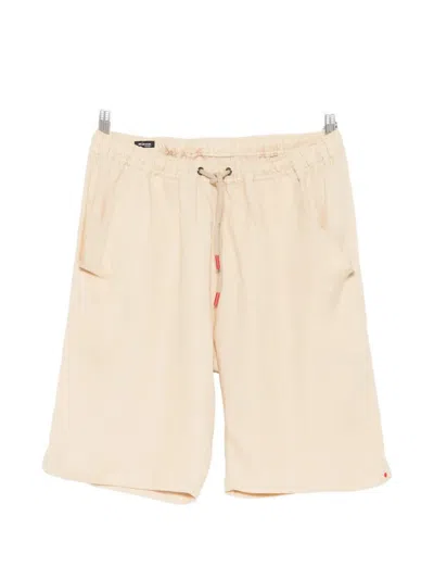 Kiton Linen Drawstring Shorts In Neutral