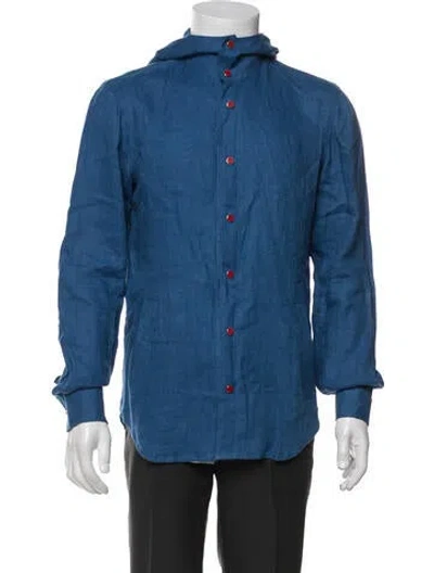 Pre-owned Kiton Linen Jacket In Blue