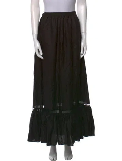 Pre-owned Kiton Linen Midi Length Skirt In Black