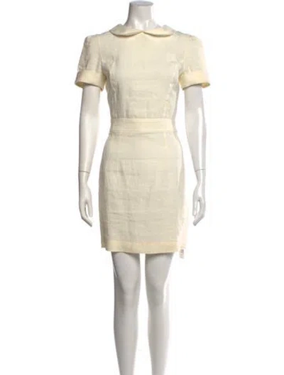 Pre-owned Kiton Linen Mini Dress In Neutrals