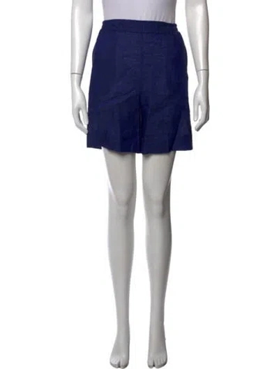 Pre-owned Kiton Linen Mini Shorts In Blue
