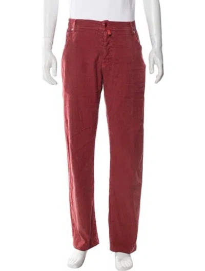Pre-owned Kiton Linen Pants In Pink