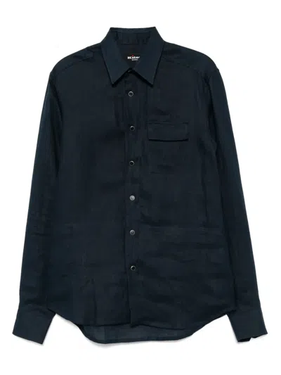 Kiton Linen Shirt In Green