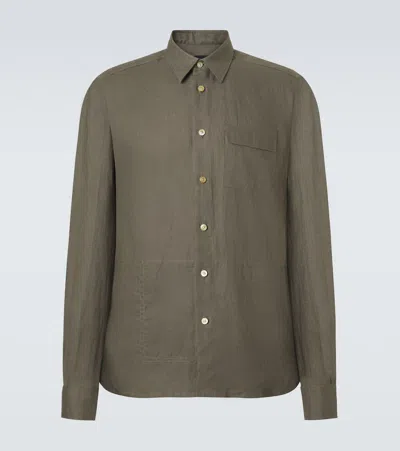 Kiton Linen Shirt In Gray