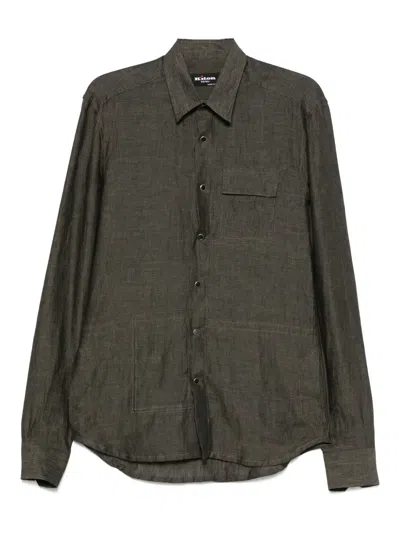 Kiton Linen Shirt In Gray