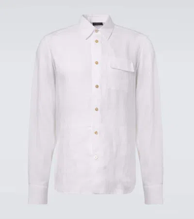 Kiton Linen Shirt In White