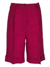 Kiton Linen Shorts In Pink