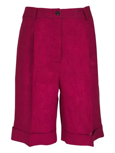 Kiton Linen Shorts In Pink